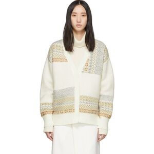 3.1 Phillip Lim Fair Isle Patchwork Cardigan Size L